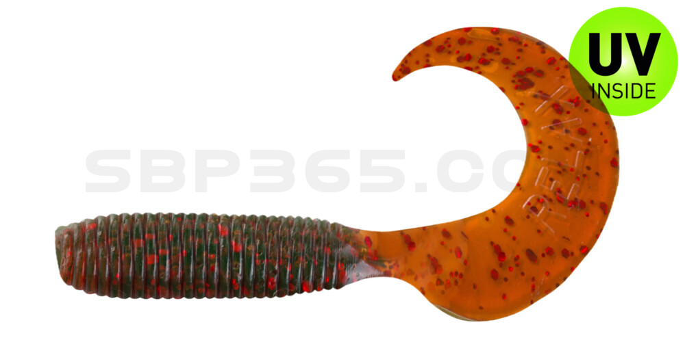 Twister 2,5" regulär (ca. 6,0 cm) motoroil rot Glitter