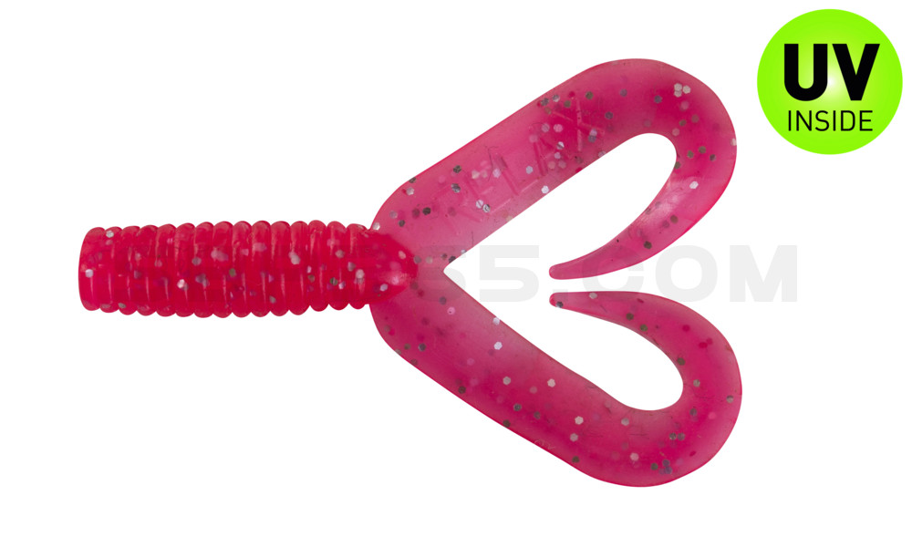 Twister 2" Doubletail regulär (ca. 4,5 cm) hot pink glitter
