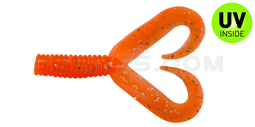 Twister 2" Doubletail regulär (ca. 4,5 cm) orange glitter