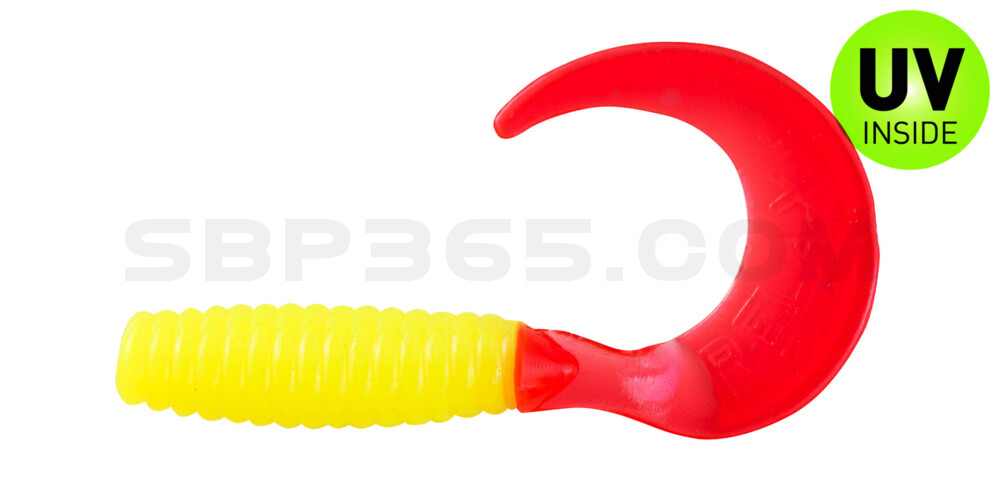 Twister 2" regulär (ca. 4,5 cm) fluogelb / red tail