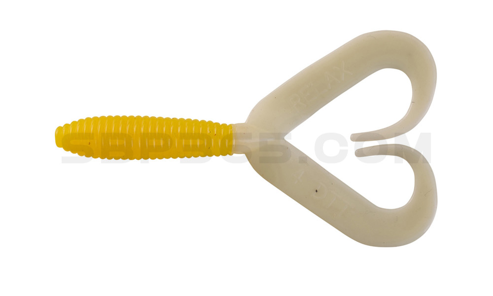 Twister 3" Doubletail regulär (ca. 9,0 cm) gelb / reinweiss