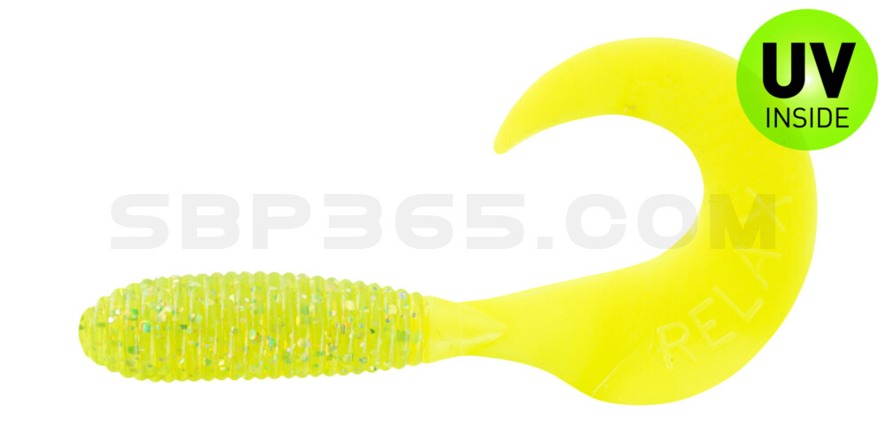 Twister 3" regulär (ca. 7,0 cm) grün(chartreuse) glitter / fire tail