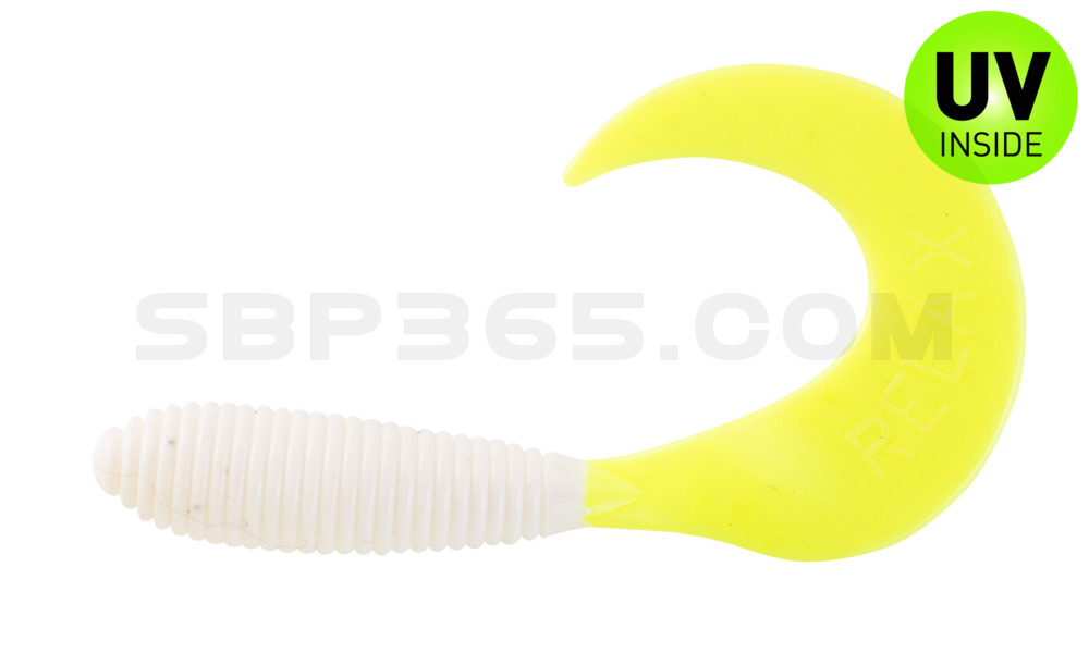 Twister 3" regulär (ca. 7,0 cm) reinweiß / fire tail