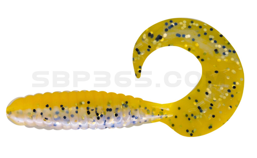 Twister 4" laminiert (ca. 8,0 cm) blauperl pepper glitter / gelb