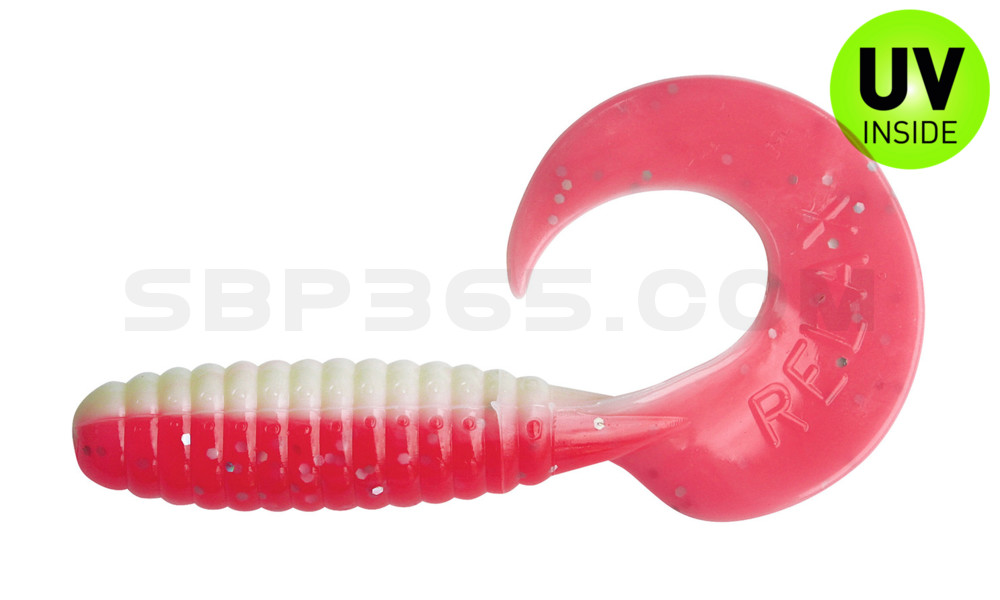 Twister 4" laminiert (ca. 8,0 cm) reinweiss / feurrot glitter