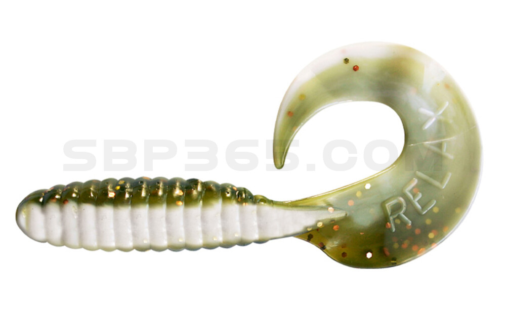 Twister 4" laminiert (ca. 8,0 cm) reinweiss / olive-tree-glitter