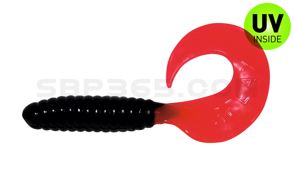 Twister 4" regulär (ca. 8,0 cm) schwarz / red tail