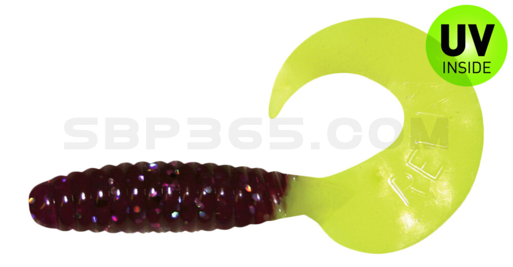 Twister 4" regulär (ca. 8,0 cm) violett transparent glitter / fire tail