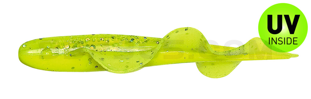 Wing Shad 3" (ca. 8,5 cm) im ZIP Bag fluogelb  / fluogrün-Glitter
