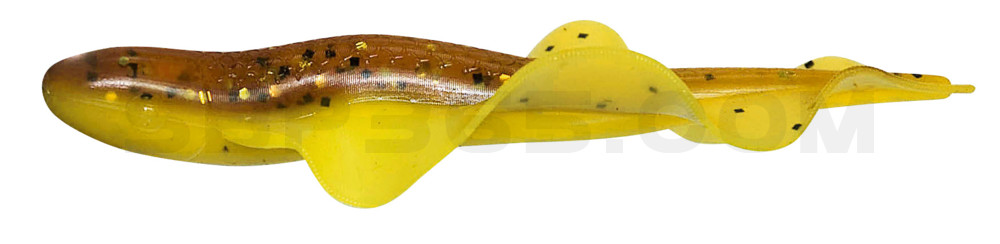 Wing Shad 3" (ca. 8,5 cm) im ZIP Bag gelb / motoroil Glitter
