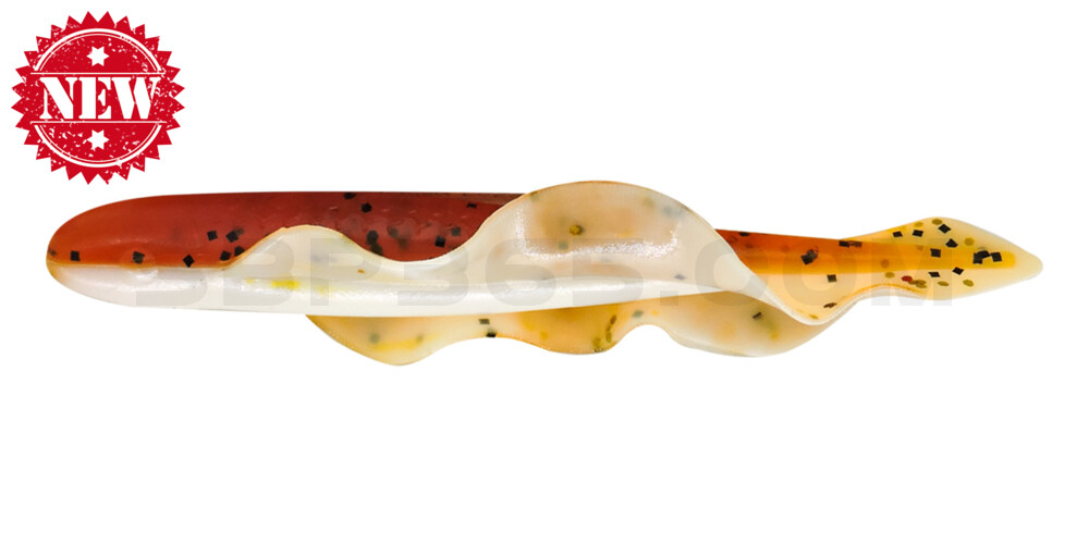Wing Shad 3" (ca. 8,5 cm) im ZIP Bag reinweiss / olivebraun-Glitter