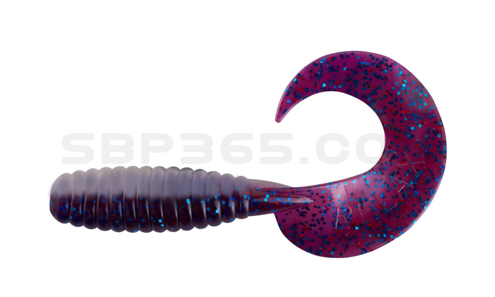 Xtra Fat Grub 5,5" lam (ca. 13 cm) im Original Relax ZIP BAG blauperl / violett-electric blue glitter