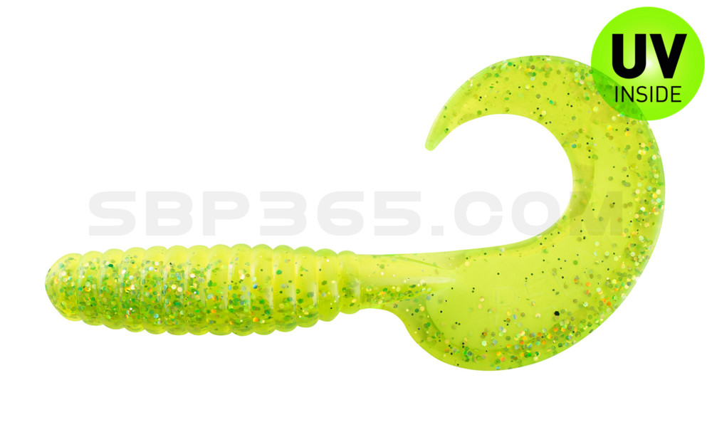 Xtra Fat Grub 5,5" laminiert (ca. 13,0 cm) fluogelb  / fluogrün-glitter