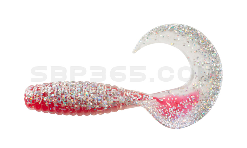 Xtra Fat Grub 5,5" laminiert (ca. 13,0 cm) rot / klar silber glitter