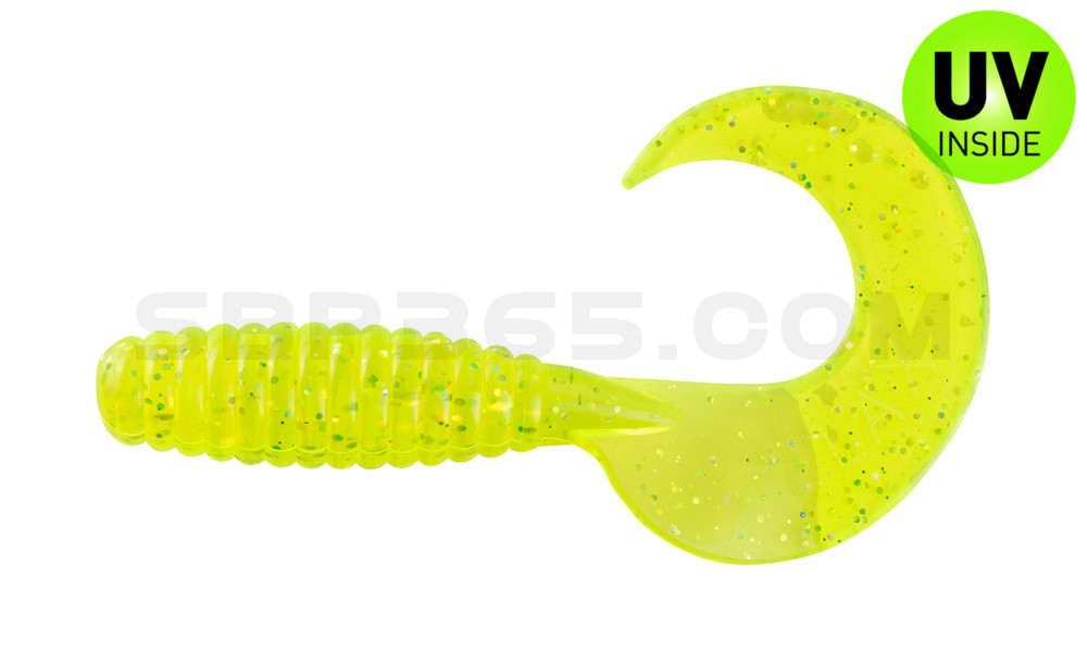 Xtra Fat Grub 5,5" regulär (ca. 13,0 cm) grün(chartreuse) glitter