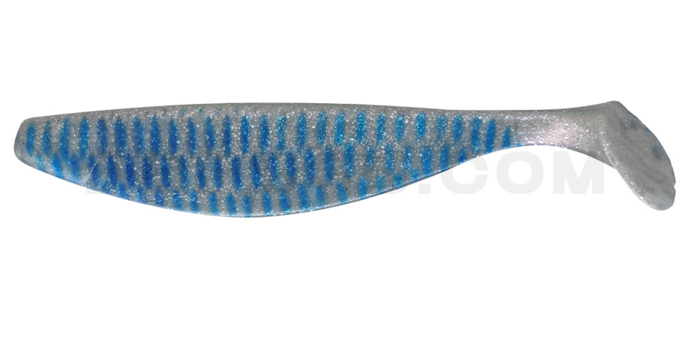 Xtra-Soft 9" (ca. 23,0 cm) perlweiss-Glitter / blau gestreift