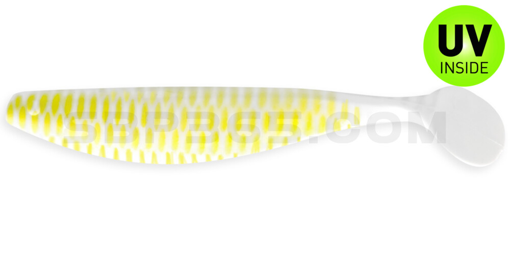 Xtra-Soft 9" (ca. 23,0 cm) reinweiss / fluogelb gestreift