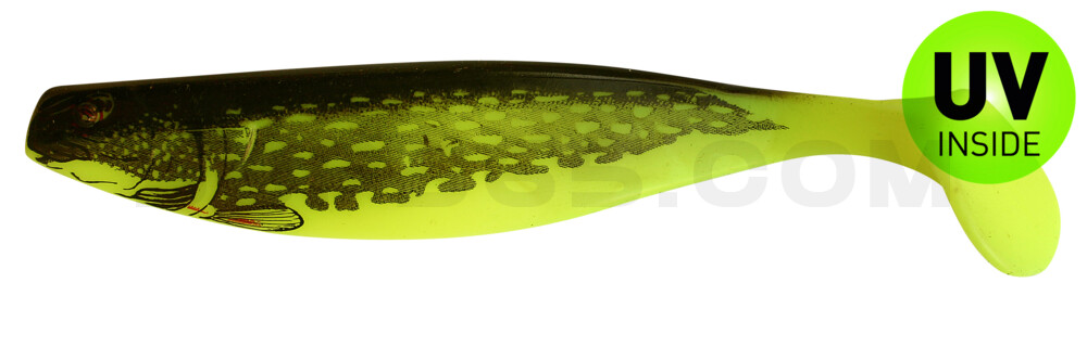 Xtra-Soft-Nature 6" (ca. 16,0 cm) fluogelb / Hecht (olive)