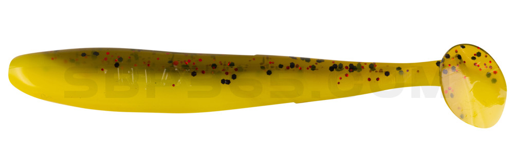 Bass Shad 3“ (ca. 7,5 cm) gelb / Watermelon Glitter
