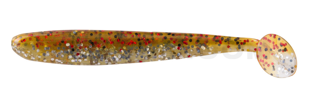 Bass Shad 3“ (ca. 7,5 cm) klar silber Glitter / olivebraun-Glitter