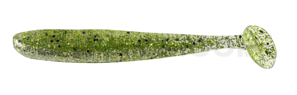 Bass Shad 3“ (ca. 7,5 cm) klar silber Glitter / chartreuse Glitter