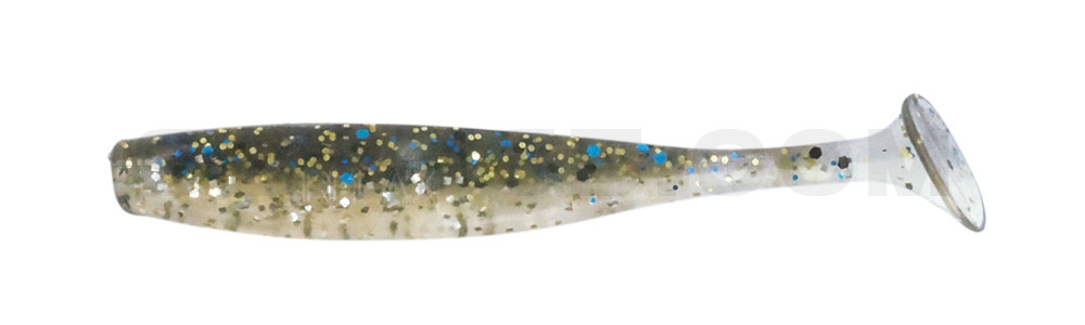 Bass Shad 2,5“ (ca. 7 cm) clear sand / smoke blue gold glitter
