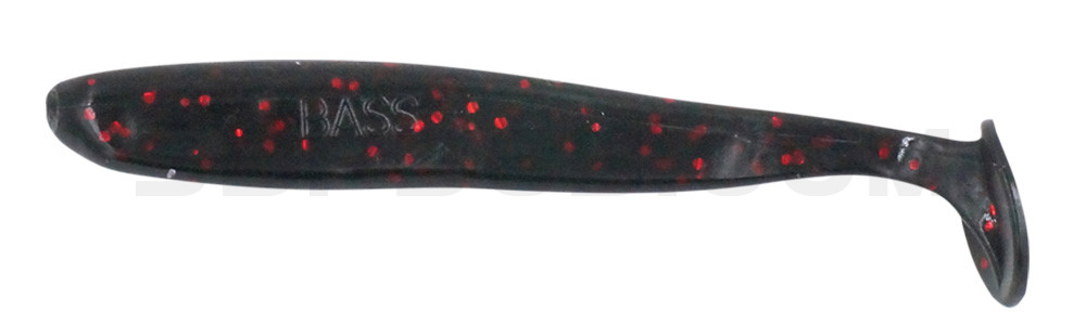 Bass Shad 3“ (ca. 9 cm) schwarz-rot-Glitter