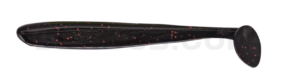 Bass Shad 4,5“ (ca. 13 cm) schwarz-rot-Glitter