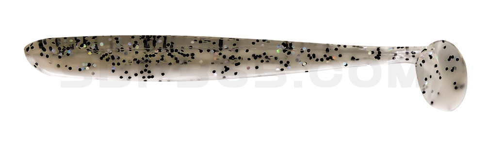 Bass Shad 4,5“ (ca. 13 cm) reinweiss / klar salt´n pepper Glitter