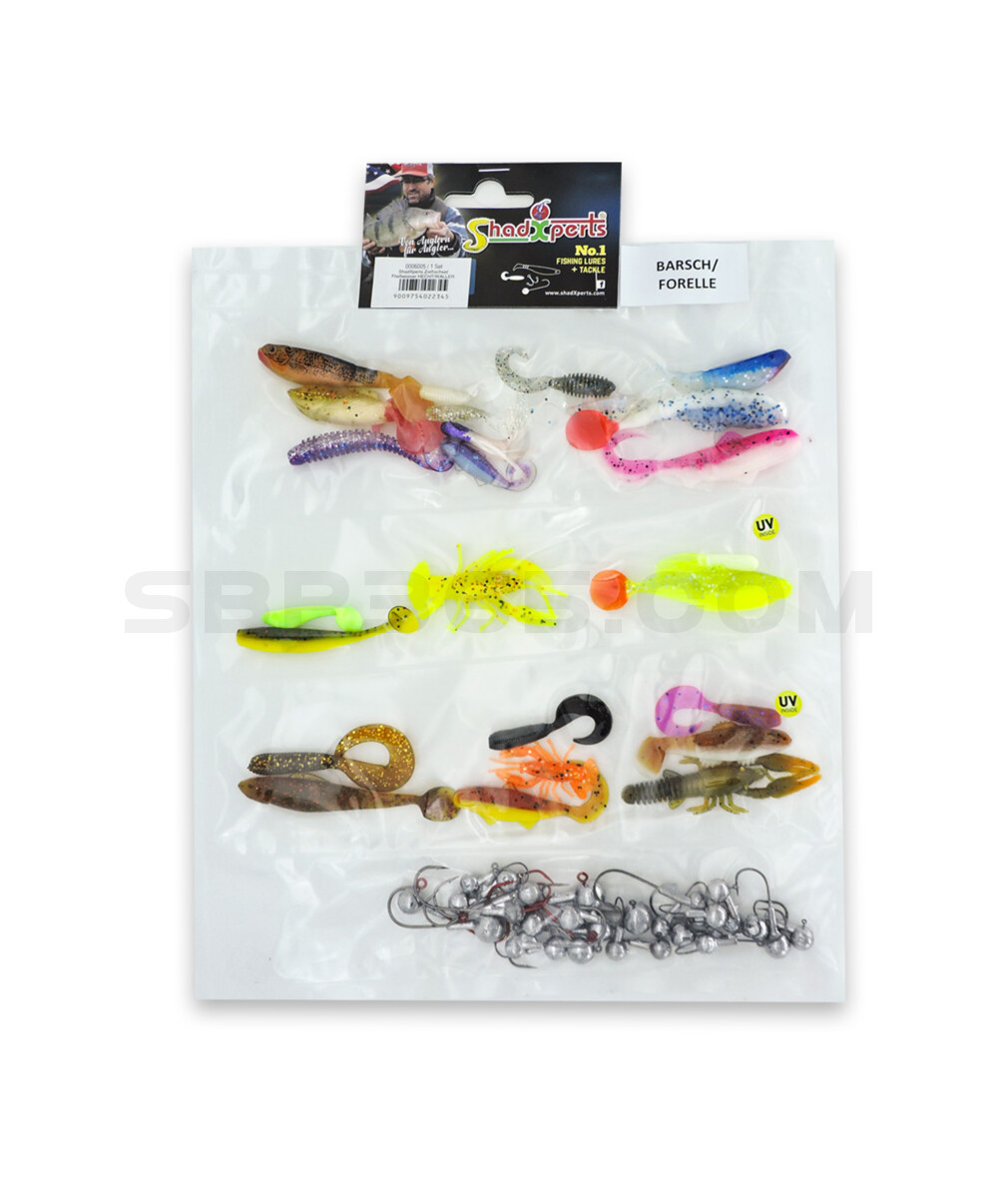 ShadXperts target fish set perch/trout - ca. 26 shads/27 jigs