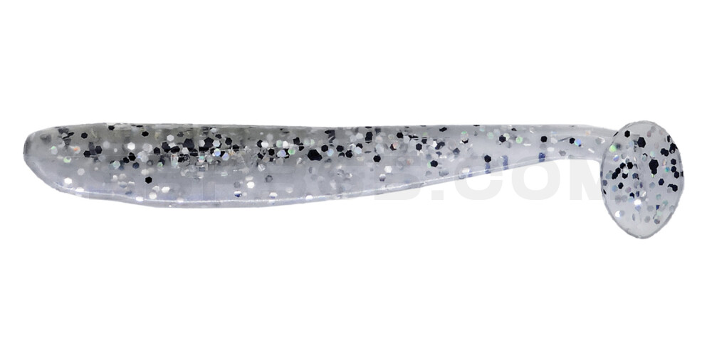 Bass Shad 3“ (ca. 7,5 cm) blauperl / klar salt´n pepper Glitter
