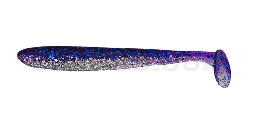 Bass Shad 4,5“ (ca. 13 cm) klar silber Glitter / violett-electric blue Glitter