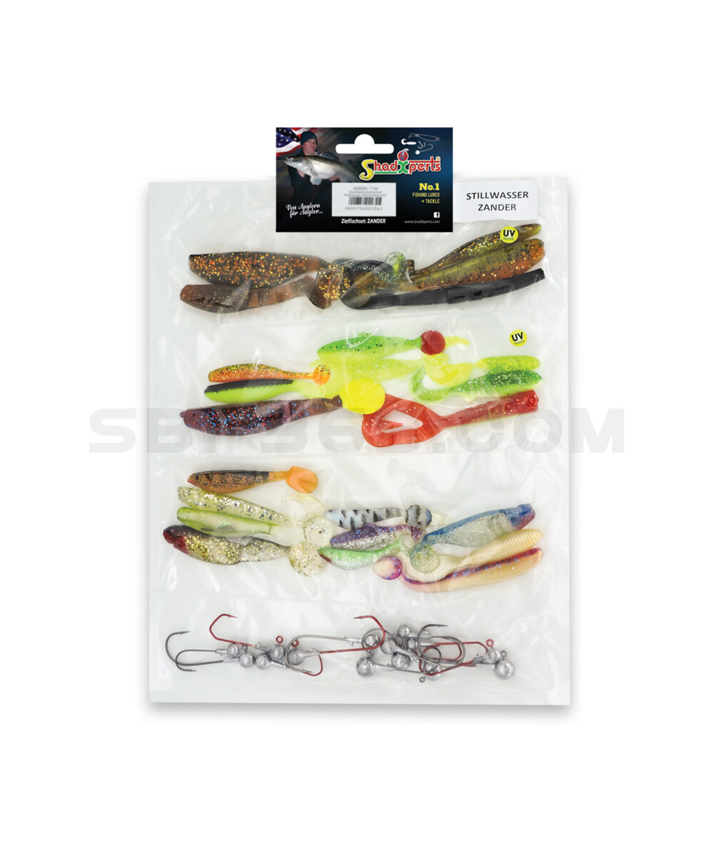 ShadXperts Zielfischset Stillwasser ZANDER - ca. 27 Shads/14 Jigs
