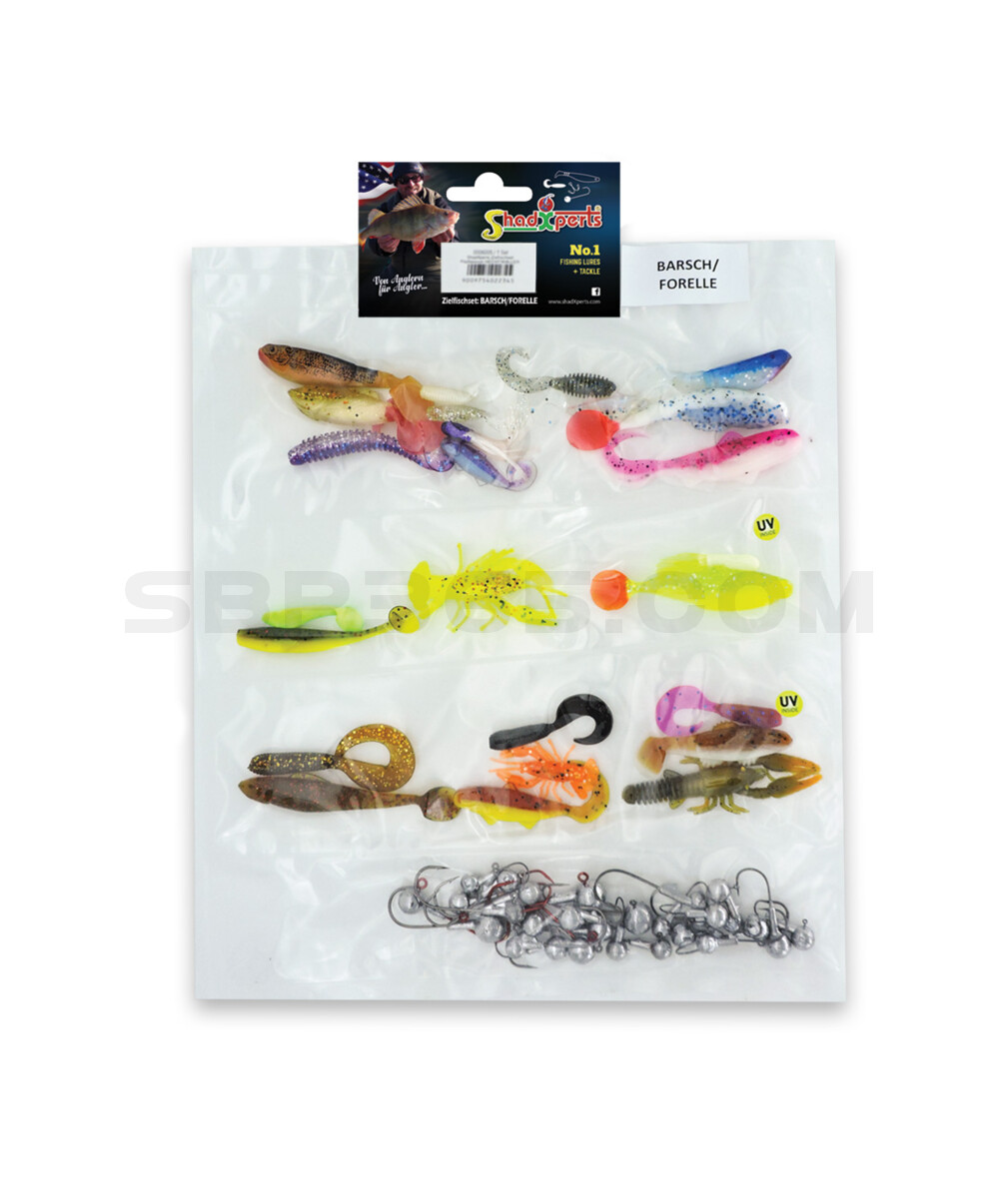 ShadXperts Zielfischset BARSCH/FORELLE - ca. 26 Shads/27 Jigs