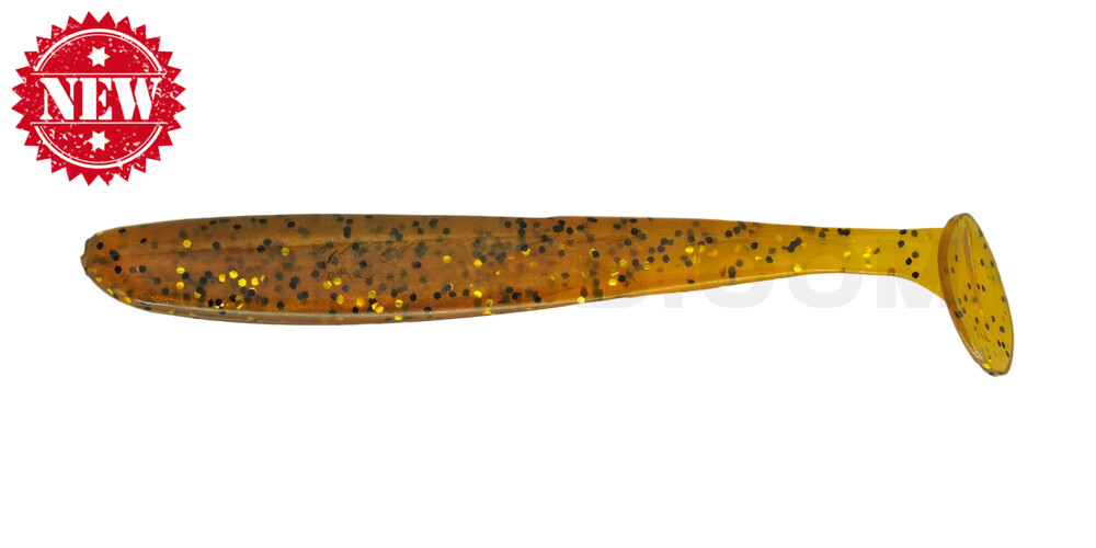 Bass Shad 4,5“ (ca. 13 cm) rootbeer Glitter / brown olive tree Glitter
