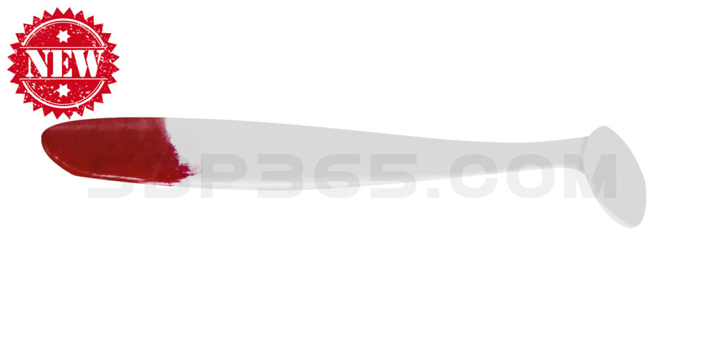 Bass Shad 4,5“ (ca. 13 cm) reinweiss / red head