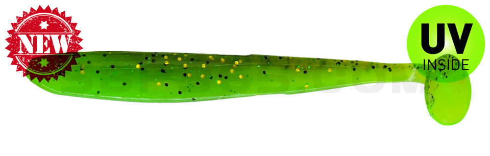 Bass Shad 4,5“ (ca. 13 cm) grün / Kaulbarsch