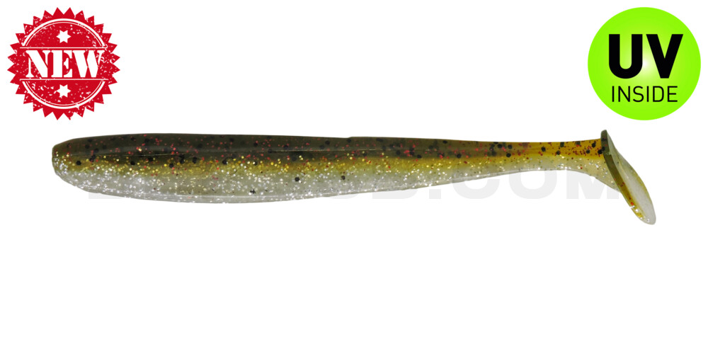 Bass Shad 4,5“ (ca. 13 cm) selbstleuchtend Glitter / Kaulbarsch