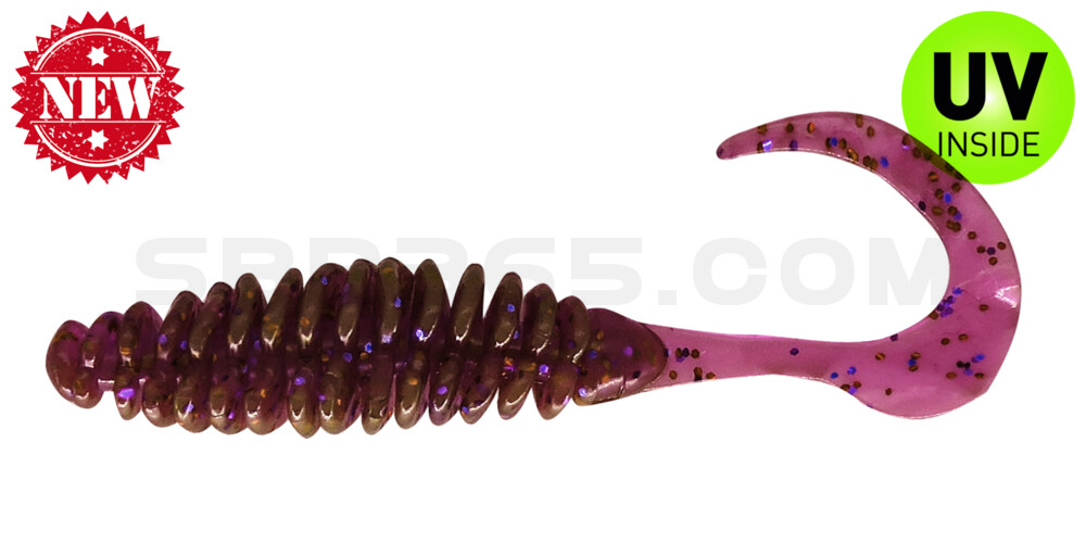 crawfish-violett-electric blue-Glitter Turbotwister 3“ (ca. 10 cm)