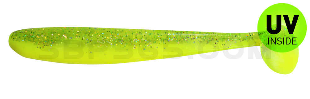 Bass Shad 3“ (ca. 7,5 cm) fluogelb  / fluogrün-Glitter