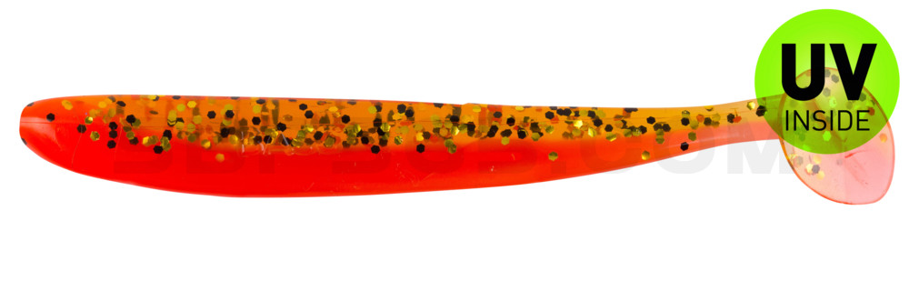 Bass Shad 3“ (ca. 9 cm) feuerrot / rootbeer Glitter