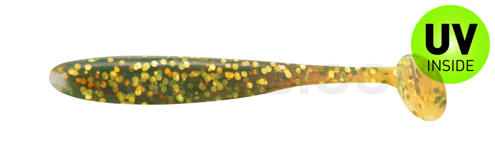Bass Shad 2,5“ (ca.7 cm) motoroil-gold-Glitter