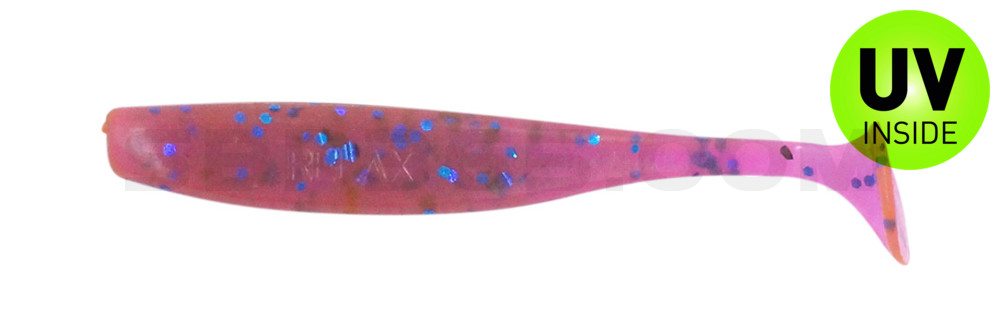 Bass Shad 2,5“ (ca. 7 cm) crawfish-violett-electric blue-Glitter