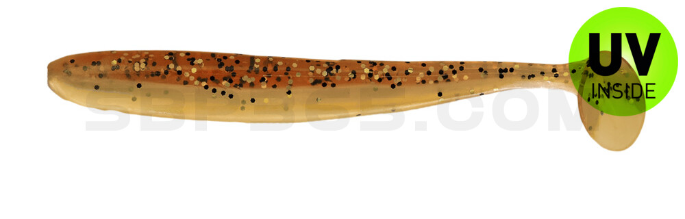 Bass Shad 4,5“ (ca. 13 cm) goldperl / motoroil Glitter
