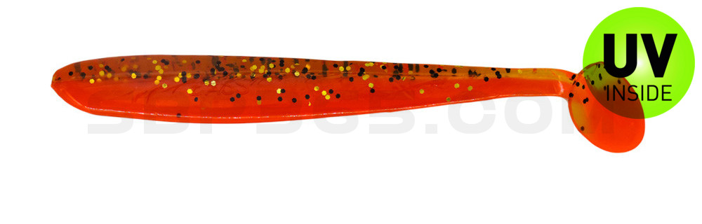 Bass Shad 4,5“ (ca. 13 cm) feuerrot / rootbeer Glitter